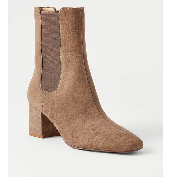 Ann Taylor Shoes | Nwot Ann Taylor Grey Suede Leather Boots Sz 7.5 | Color: Gray/Tan | Size: 7.5 | Rsimpso6's Closet